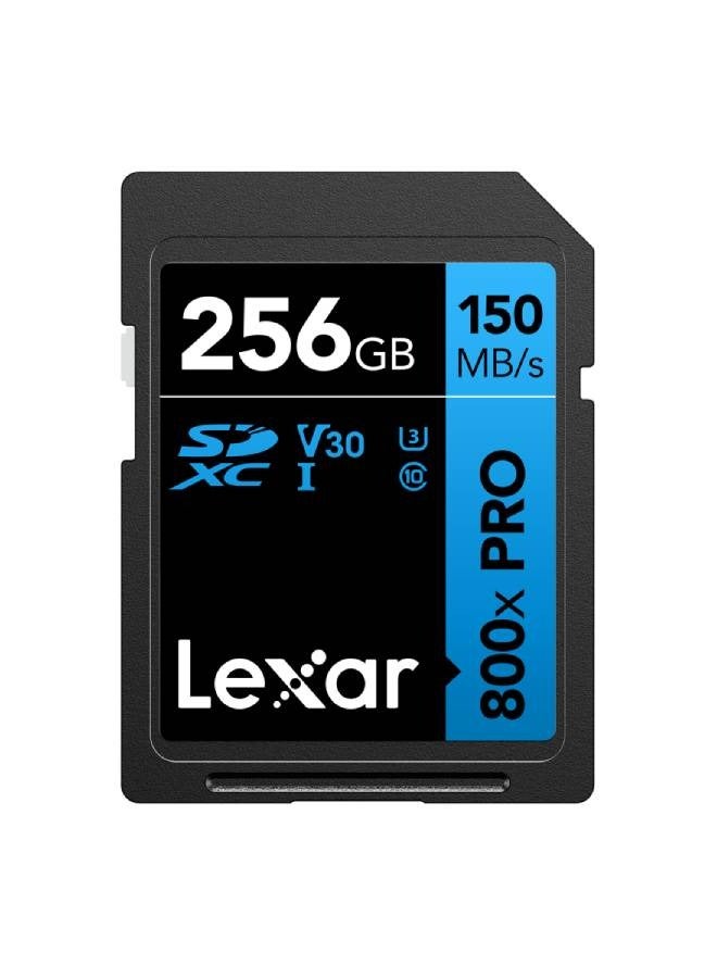 ليكسار Lexar 800x Pro SDXC UHS-1 256GB 150MB/s V30 (LSD0800P256G-BNNNG) 256 GB  - Image 1