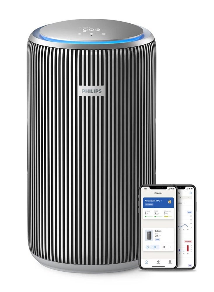 فيليبس Smart Air Purifier PureProtect 4200 Series - Rooms up to 156 m2, HEPA, Active Carbon, 5 Speeds, Sleep Mode, Child Lock, Connected to Air+App AC4220/12 Supernova Silver - Image 3