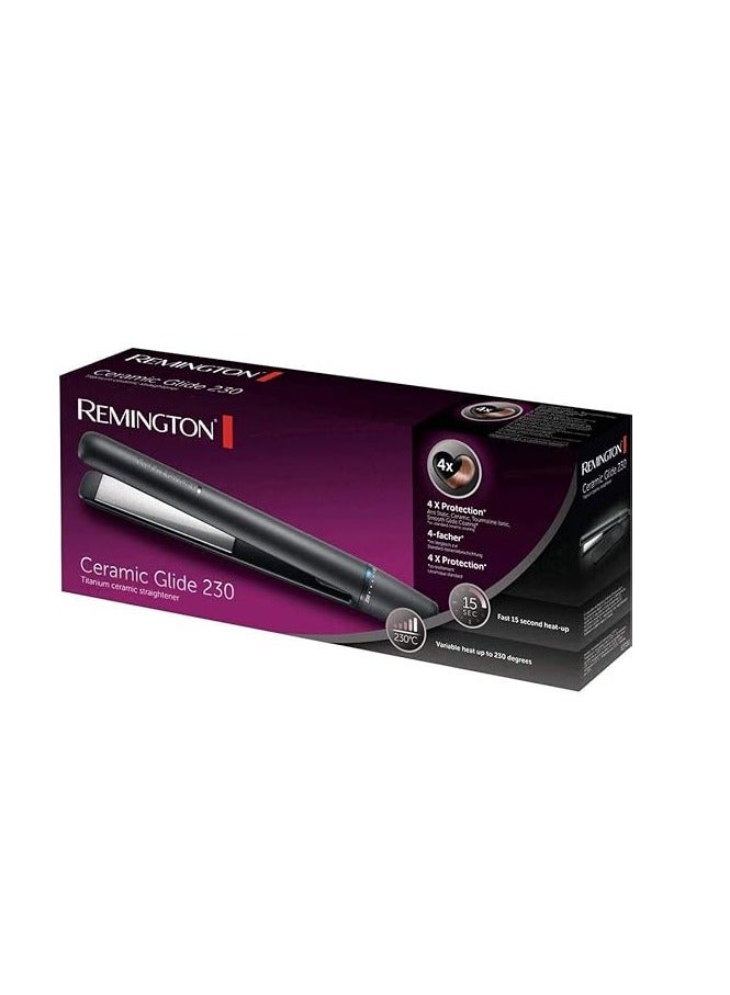 ريمنغتون Ceramic Glide 230 Titanium ceramic straightner S3700 black  - Image 3