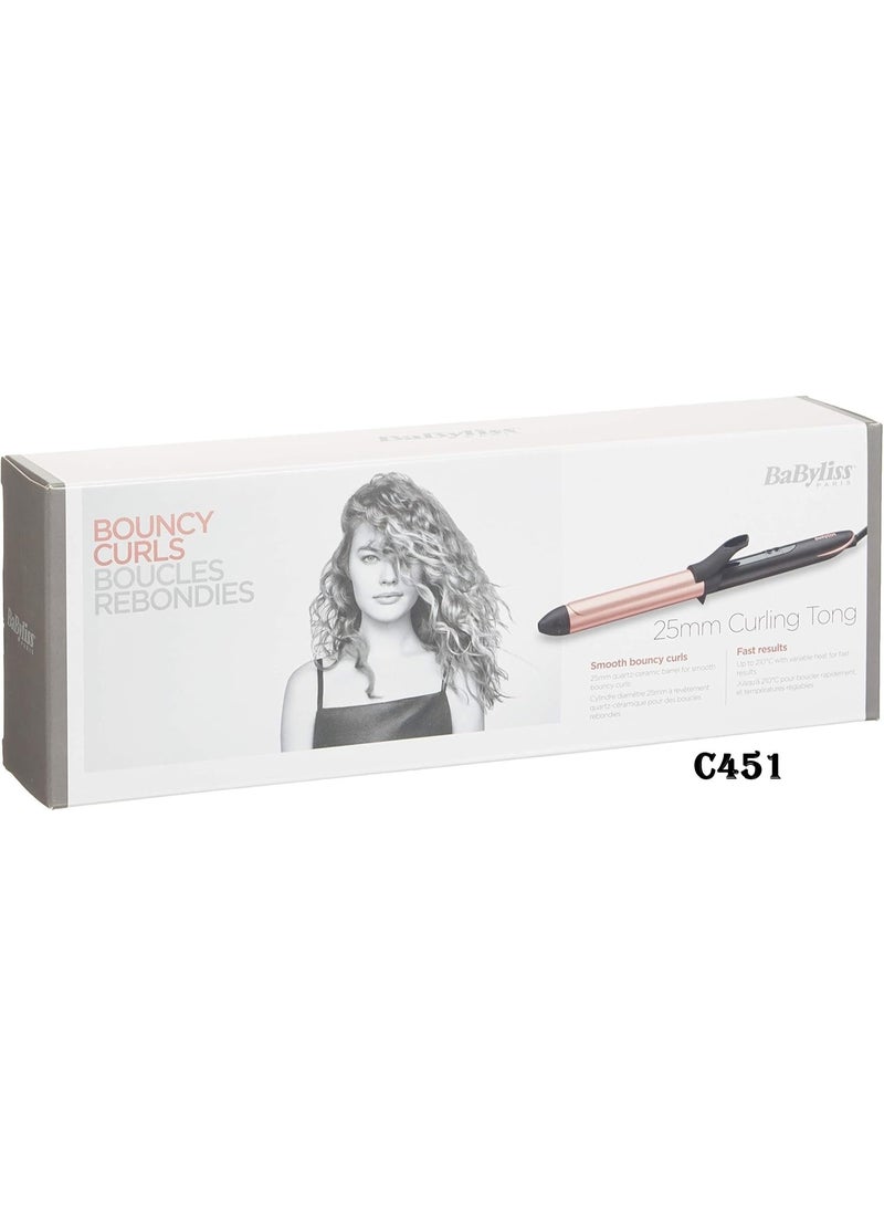babyliss Hair Curler – 25mm Barrel C451SDE Rose Gold  - Image 1