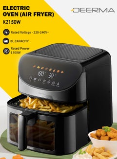 Multi-Oven Air Fryer 8L, Versatile 8 Preset Modes for Baking, Roasting, Grilling, and Frying with Ergonomic Touch Screen 8 L 1700 W DEM-KZ150W BLACK
