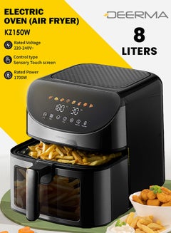 Multi-Oven Air Fryer 8L, Versatile 8 Preset Modes for Baking, Roasting, Grilling, and Frying with Ergonomic Touch Screen 8 L 1700 W DEM-KZ150W BLACK