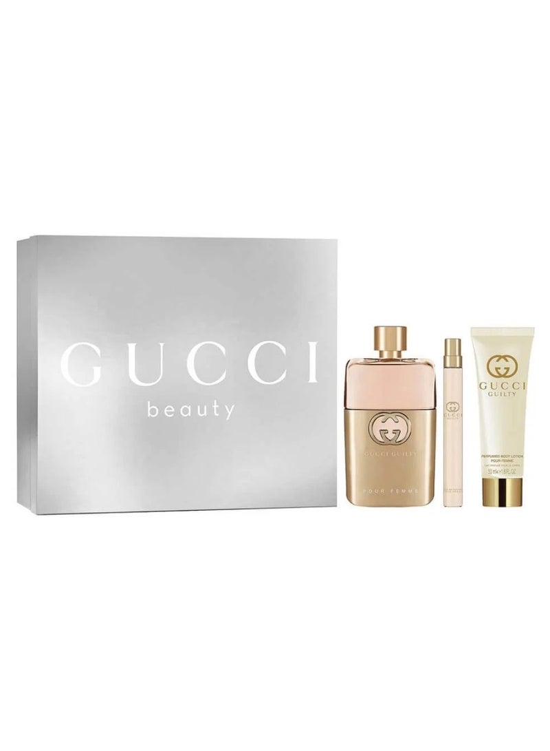 غوتشي Guilty Pour Femme Eau de Parfum Set Sample Body Lotion 90+10+50ml  - Image 1