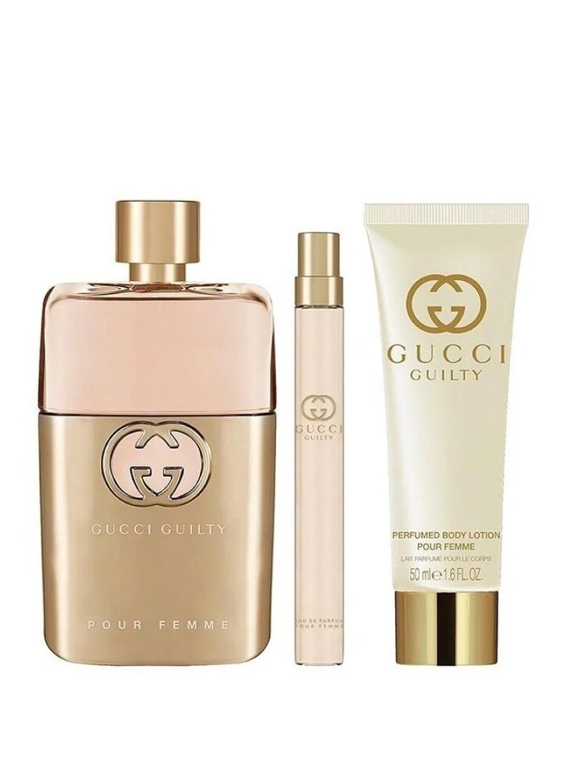 غوتشي Guilty Pour Femme Eau de Parfum Set Sample Body Lotion 90+10+50ml  - Image 2