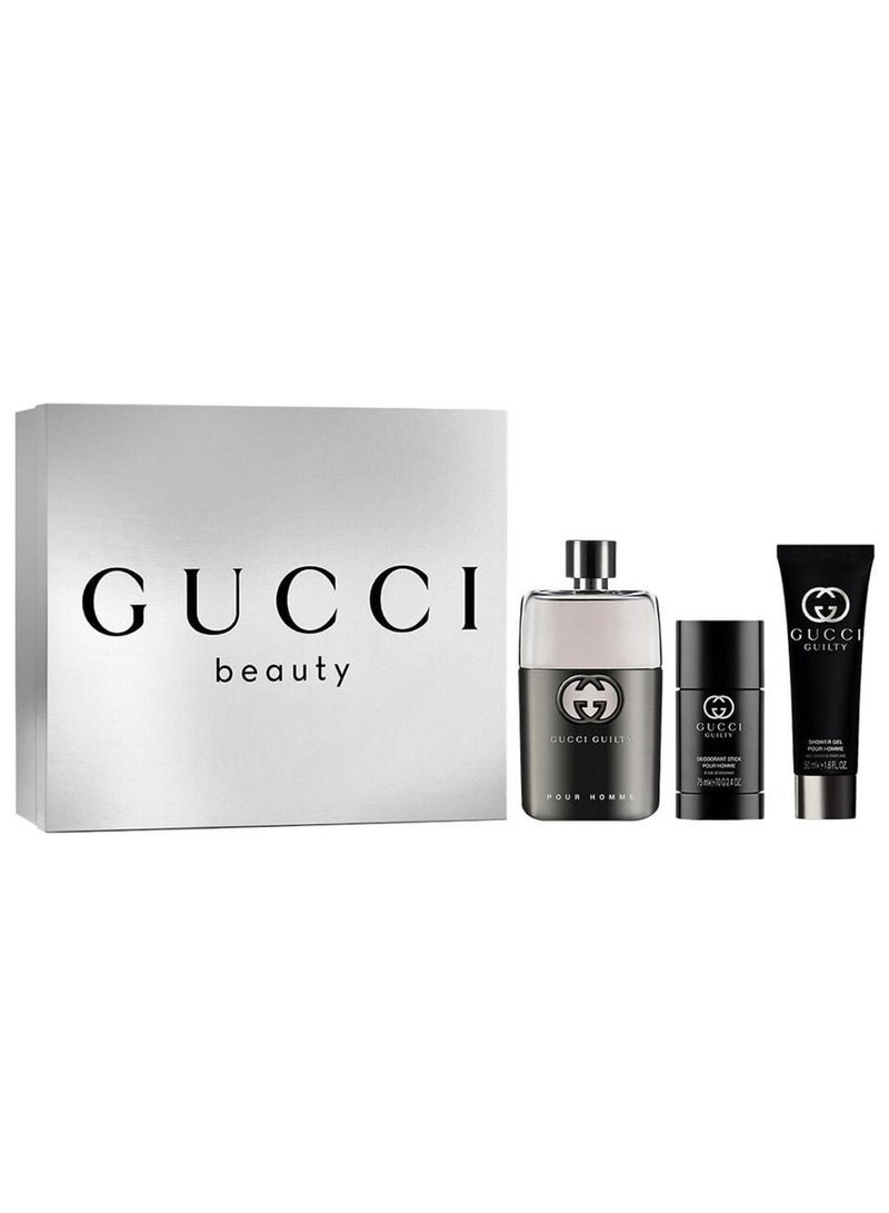 غوتشي Guilty Pour Homme Eau de Toilette 90ml + Deodorant 75ml + Shower Gel 50ml Set 90+75+50ml  - Image 1