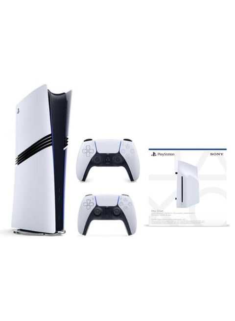 PlayStation 5 PRO Digital Console [NEW 2024 Model] with Extra Dual Sense White Controller + Disc Drive - Bundle - International Version