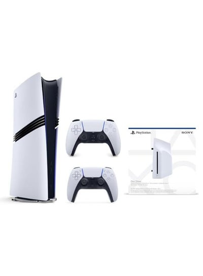 Sony PlayStation 5 PRO Digital Console [ 2024 Model] with Extra Dual Sense White Controller + Disc Drive - Bundle