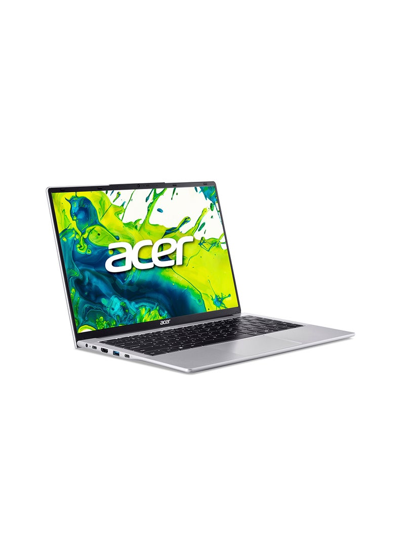 أيسر - Aspire Lite AL14 Laptop With 14-Inch Display, Core 3-N355 Processor/8GB RAM/512GB SSD/Intel Iris Xe Graphics/Windows 11 Home English/Arabic Light Silver - Image 1
