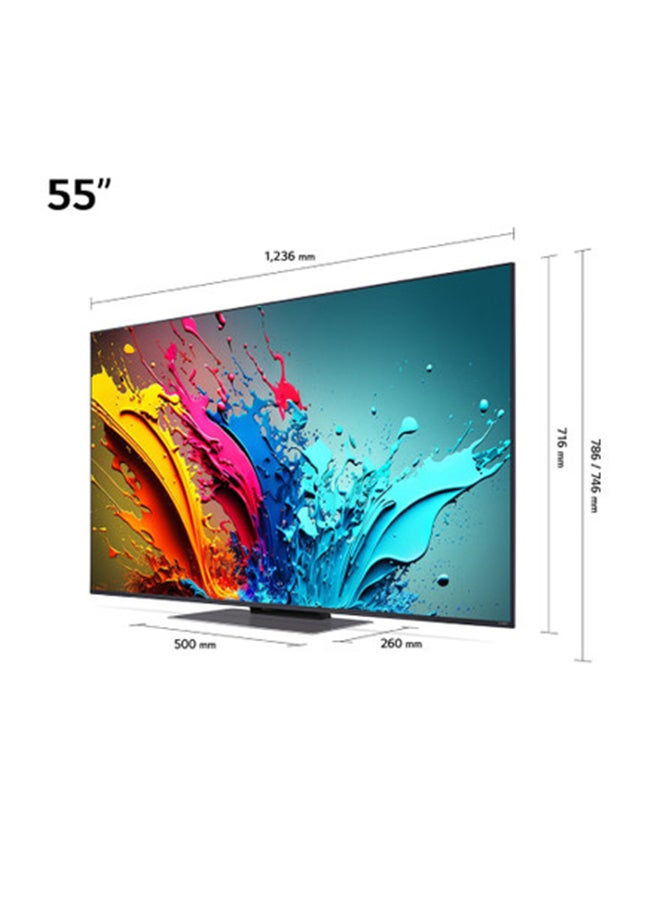 إل جي 55 Inch QNED AI QNED86 4K Smart TV with AI Magic Remote, HDR10, and webOS24 55" Model Year (2024) 55QNED86A6A black  - Image 3