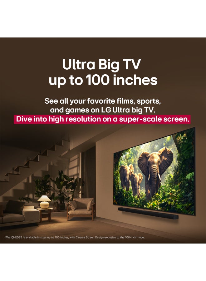 55 Inch QNED AI QNED86 4K Smart TV with AI Magic Remote, HDR10, and webOS24 55" Model Year (2024) 55QNED86A6A black