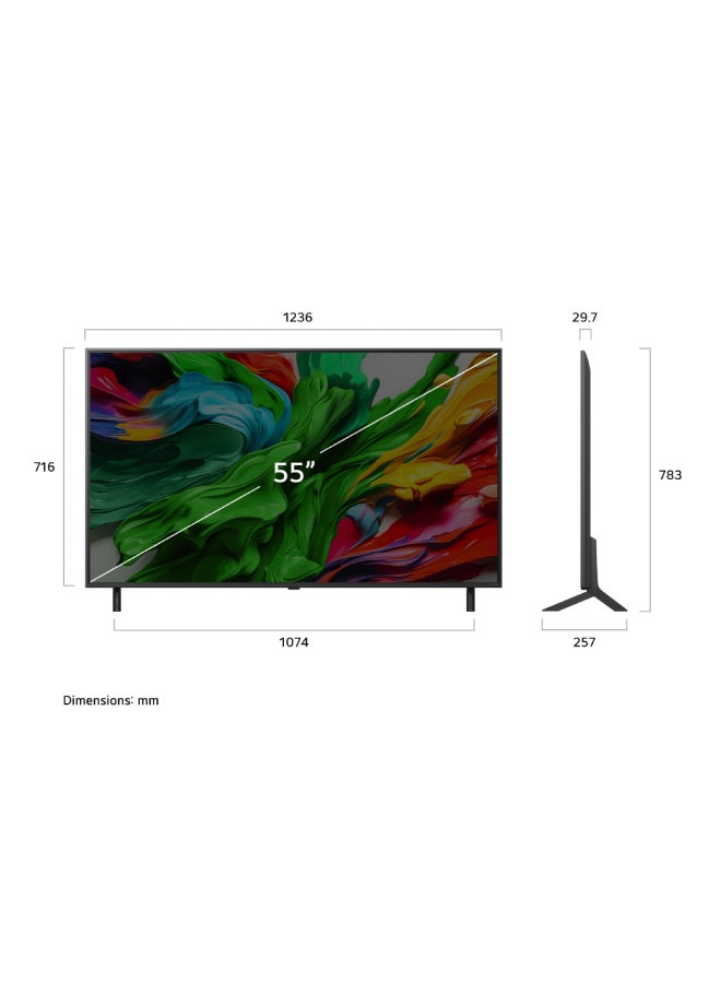 LG 55 Inch QNED AI QNED86 4K Smart TV with AI Magic Remote, HDR10, and webOS24 55" Model Year (2024) 55QNED86A6A black  - Image 3