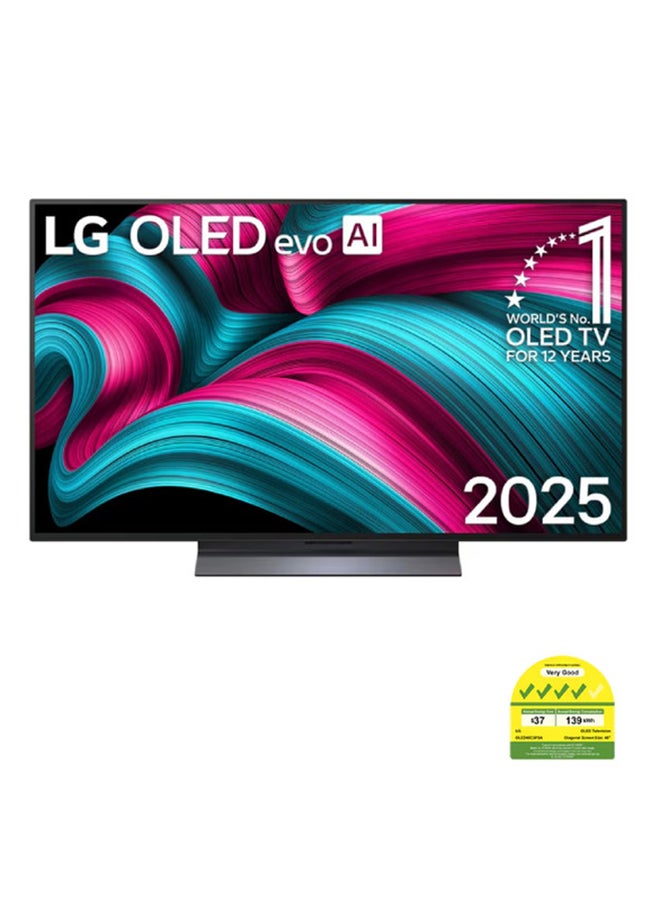 إل جي 48 inch LG OLED evo AI TV C5 144Hz Gaming Mode* Dolby Vision & HDR10 4K UHD (2025) OLED48C56LA black  - Image 1