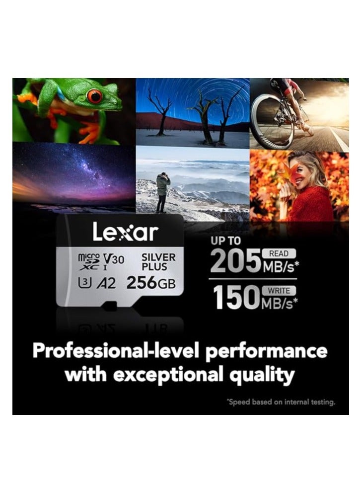 Lexar - Professional 1TB Silver Plus MICROSDXC UHS-I CARDS, Up To 205MB/S Read 150MB/S Write C10 V30 U3 (LMSSIPL001T-BNANG) 1 TB - Image 1