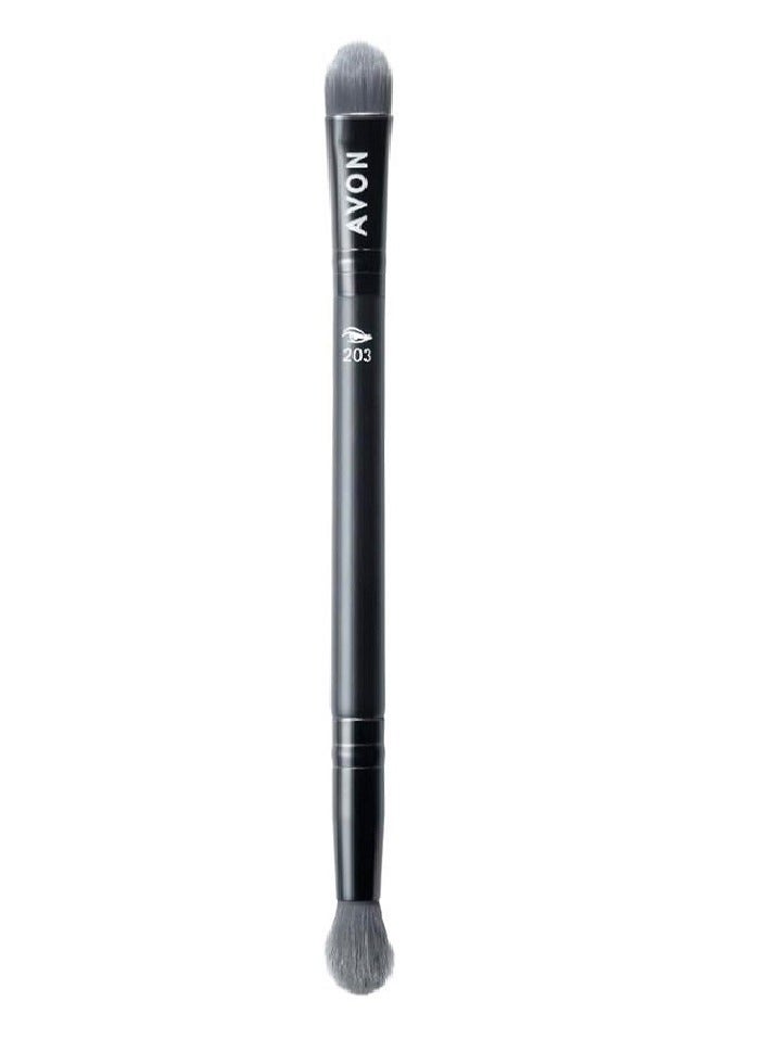 AVON Dual-Ended Eyeshadow Brush 203 - Makeup Brushes Black  - Image 1