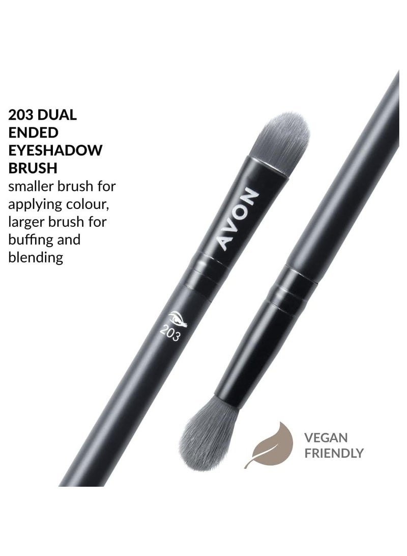 AVON Dual-Ended Eyeshadow Brush 203 - Makeup Brushes Black  - Image 2