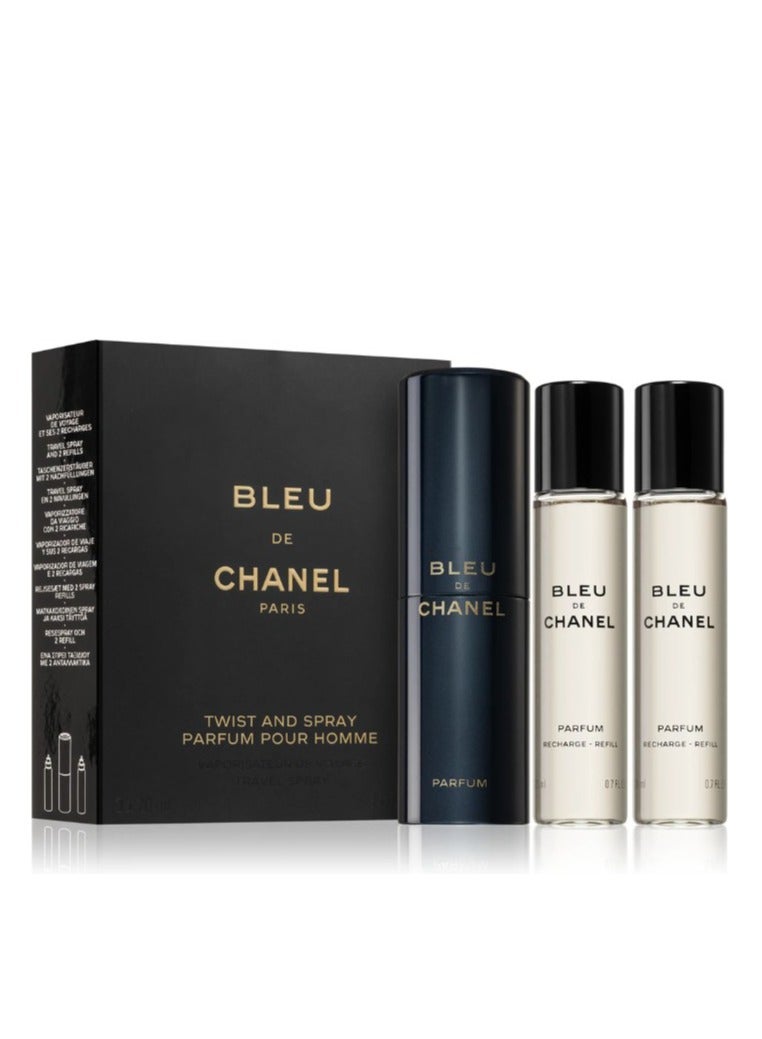 CHANEL Pack Of 3 BLEU DE CHANEL Twist and Spray PARFUM 60mlml - Image 1