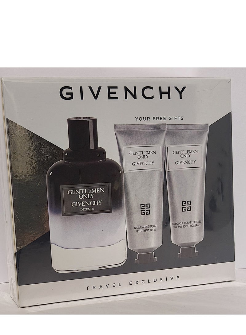 GIVENCHY Gentlemen Only INTENSE Set 100ml EDT Spray +75ml After Shave Balm + 75ml Shower Gel 3.4 FL Ozml  - Image 1