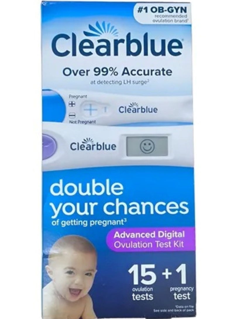 كليربلو Clearblue Advanced Digital Ovulation Test Kit, 16 Ct  - Image 1