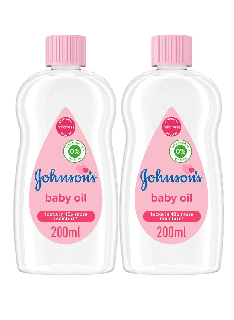 جونسون عبوة من 2 زيت أطفال 200 مل - Image 1