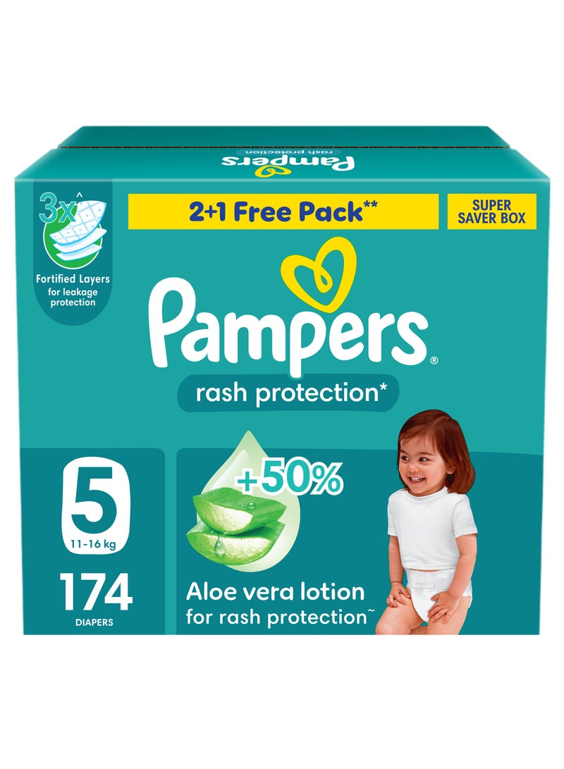 Pampers Taped Size 5 Rash Protection 11-16kg Super Saving box - Image 1