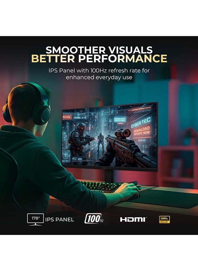 AOC 24 inch FHD 100hz 1ms Monitor, IPS, 3 side borderless, AdaptiveSync, anti-tearing solution, eye protection, Low Blue Mode, VGA × 1, HDMI 1.4 × 1, 24B20JH2 BLACK - Image 2