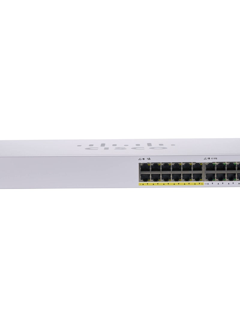 سيسكو CISCO SWITCH  CBS110-24PP-EU Unmanaged 24 GIGA ports 12 support PoE with 100W+ 2 Gigabit SFP W - Image 2