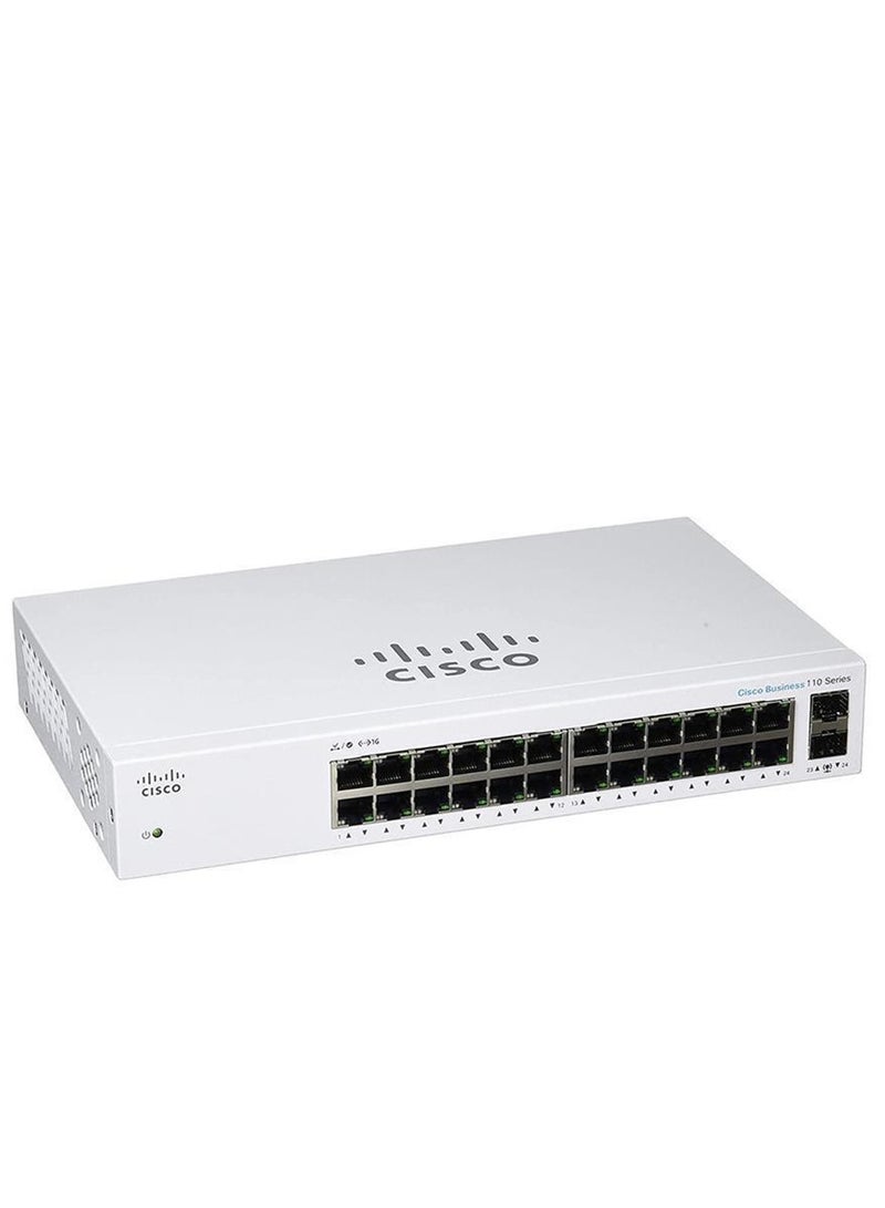 سيسكو CISCO SWITCH  CBS110-24PP-EU Unmanaged 24 GIGA ports 12 support PoE with 100W+ 2 Gigabit SFP W - Image 3