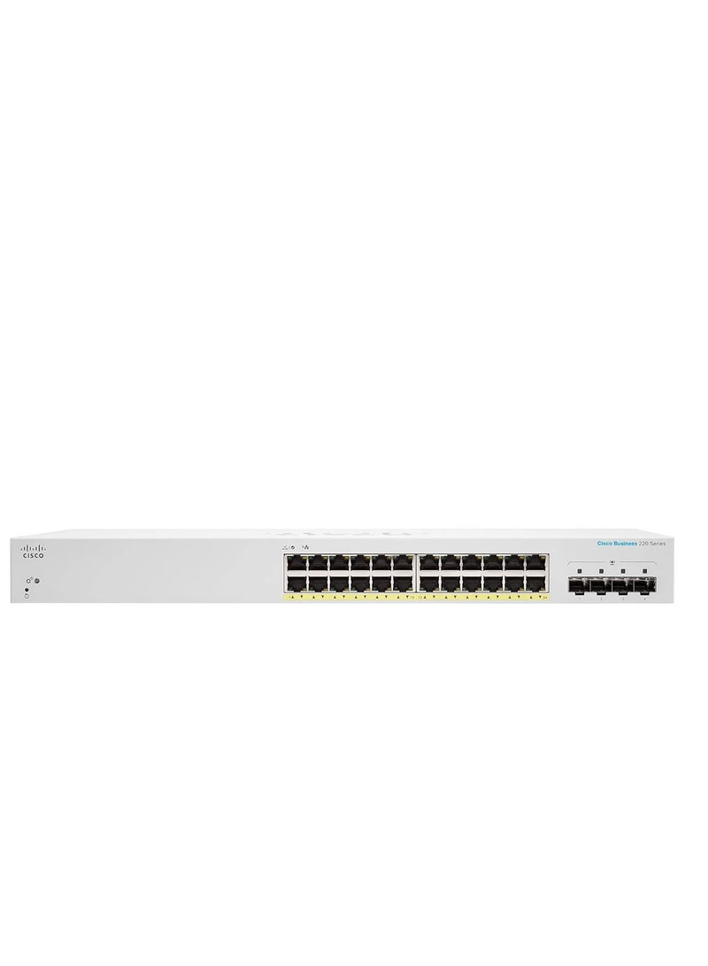 Cisco CBS220-24p-4g 24 Port Gigabit Samrt Manged Switch WHITE - Image 1
