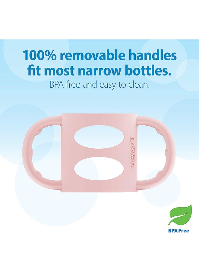 Dr. Brown’s Milestone 100% Silicone Baby Bottle Handles, Narrow, Pink, 1 Pack, 4m+ (Colors May Vary) - Image 3