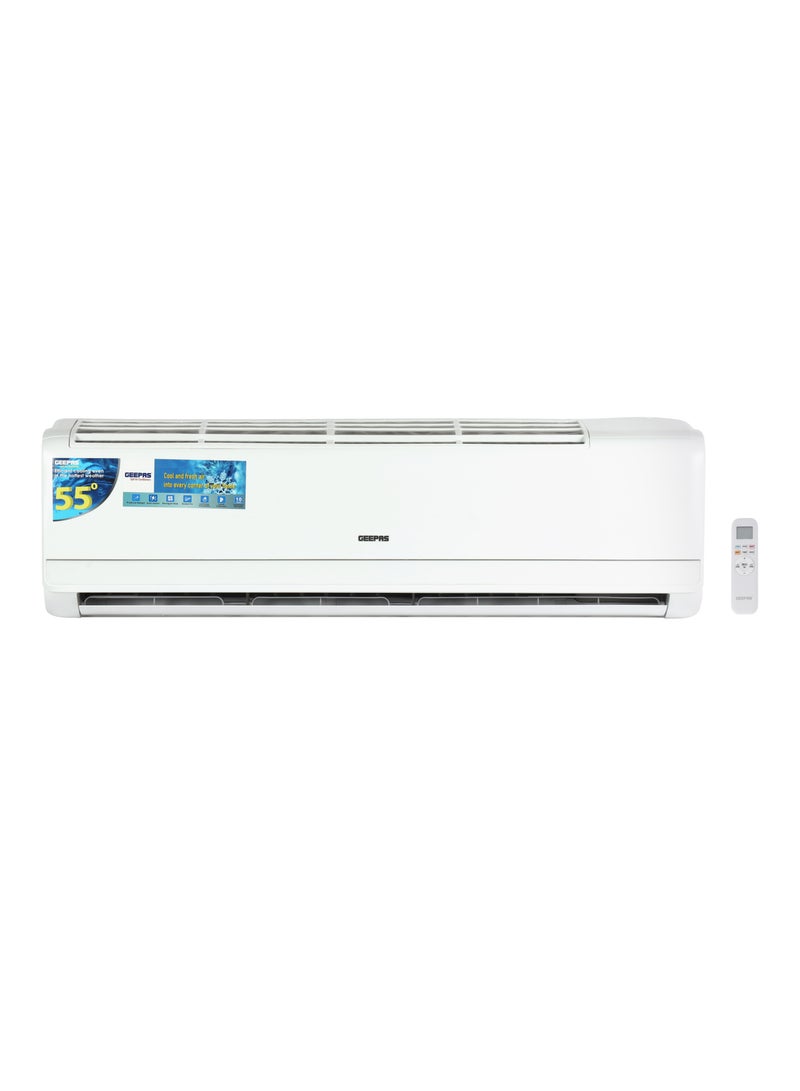 GEEPAS - 2.0 Ton Split Air Conditioner 24000 BTU With LED Display And Remote Control | Strong Airflow Auto Restart Function, Golden Fin Technology | Ideal for Bedrooms, Living Rooms, Study Spaces, Offices, etc.| 10 Years Compressor Warranty - GACS247RCA White - Image 1