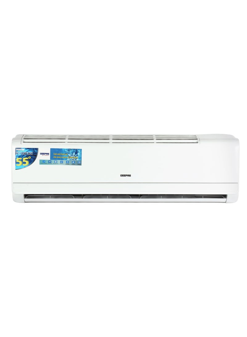 GEEPAS - 2.0 Ton Split Air Conditioner 24000 BTU With LED Display And Remote Control | Strong Airflow Auto Restart Function, Golden Fin Technology | Ideal for Bedrooms, Living Rooms, Study Spaces, Offices, etc.| 10 Years Compressor Warranty - GACS247RCA White - Image 1