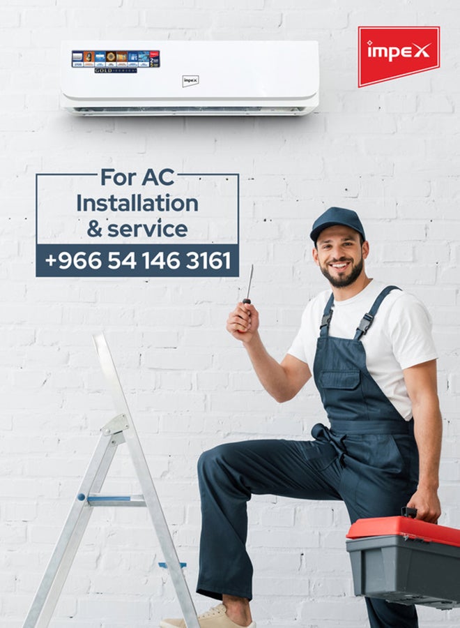 Impex - 1.5 Ton Cooling Only Split AC | 4D Air Flow | 18000 BTU | 100% Copper Pipe | Turbo Cooling | Hidden Display | R410A Gas | Auto Restart | Golden Fin | T3 Compressor | IM18S3MCSA 2200 W IM18S3MCSA White - Image 1