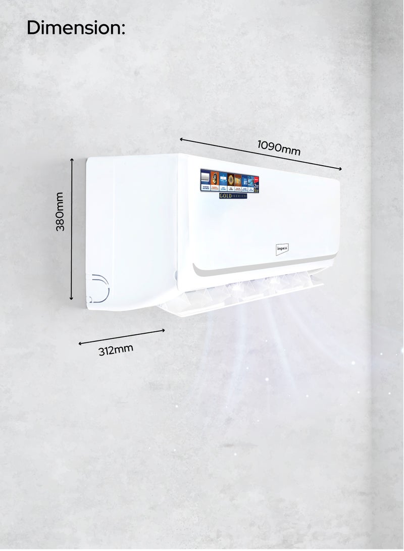 إمبكس - 1.5 Ton Heating & Cooling Split Air Conditioner | 18000 BTU | 4D Air Flow | Turbo Cooling | 100% Copper Pipe | Hidden Display | R410A Gas | T3 Compressor | Auto Restart | IM18S3MHSA 2200 W IM18S3MHSA White - Image 1