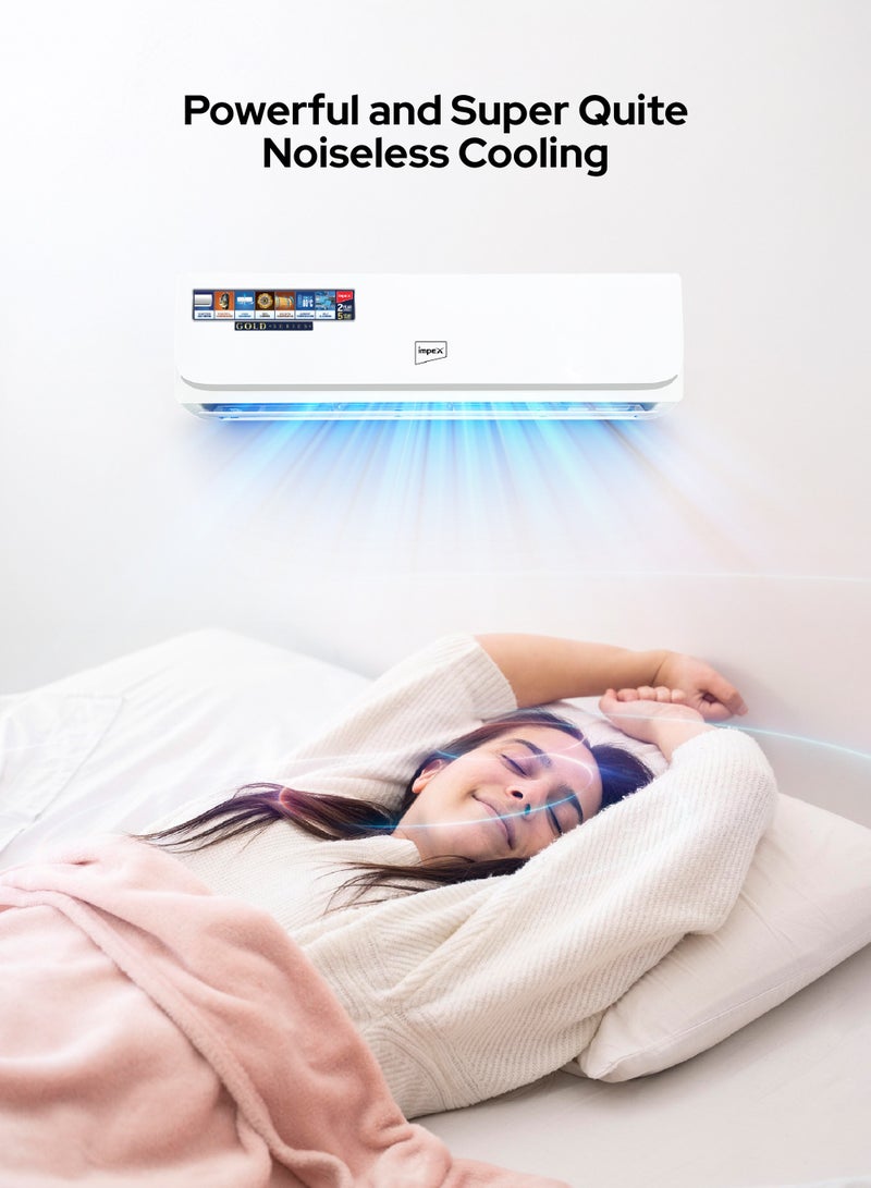 إمبكس 1.5 Ton Heating & Cooling Split Air Conditioner | 18000 BTU | 4D Air Flow | Turbo Cooling | 100% Copper Pipe | Hidden Display | R410A Gas | T3 Compressor | Auto Restart | IM18S3MHSA 2200 W IM18S3MHSA White  - Image 5