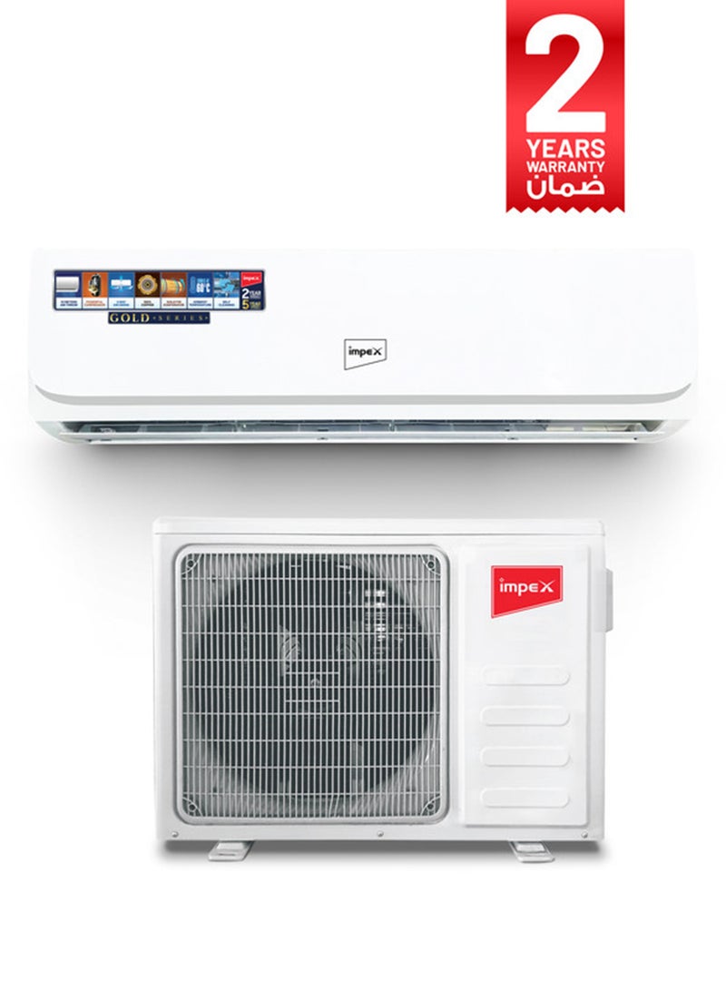 إمبكس مكيف هواء سبليت 1.5 طن للتبريد والتدفئة | 18000 وحدة حرارية بريطانية | تدفق هواء 4D | تبريد توربو | أنبوب نحاسي 100% | شاشة مخفية | غاز R410A | ضاغط T3 | إعادة تشغيل تلقائية | IM18S3MHSA - Image 1