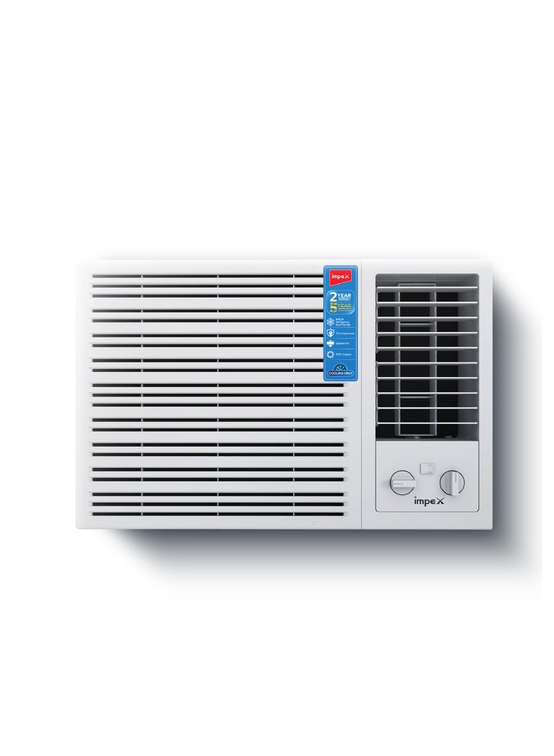Impex 1.5 Ton Window AC | Cooling Only | T3 Compressor | 17200 BTU | 100% Copper | R410A Eco-Friendly | Golden Fin | Back Grill Protection | 2Y Product & 5Y Compressor Warranty | IM18WRCCSA IM18WRCCSA White  - Image 1