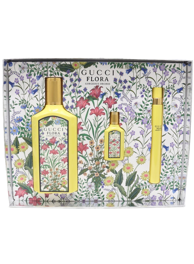 غوتشي Gucci Flora Gorgeous Orchid Eau de Parfum Set 100ml + 5ml Sample + 10ml Sample 100+5+10ml  - Image 3