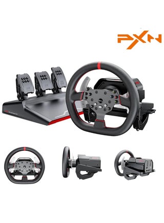V10 Pro Direct Drive Racing Wheel – 3.2Nm Torque, Servo Motor, Multi-Platform (PC, Xbox, PS4) – 270mm D-Shaped Wheel, 3-Pedal Bundle (Clutch, Brake, Accelerator), Hall-Effect Magnetic Pedals, F1 Paddle Shifters, App Control, Intelligent Cooling 17 Programmable Buttons – Ultimate Realistic Driving Simulator - pnsku/N70178003V/45/_/1747821108/35c147d0-f1e8-4a2c-9eab-de6c1657fa9d