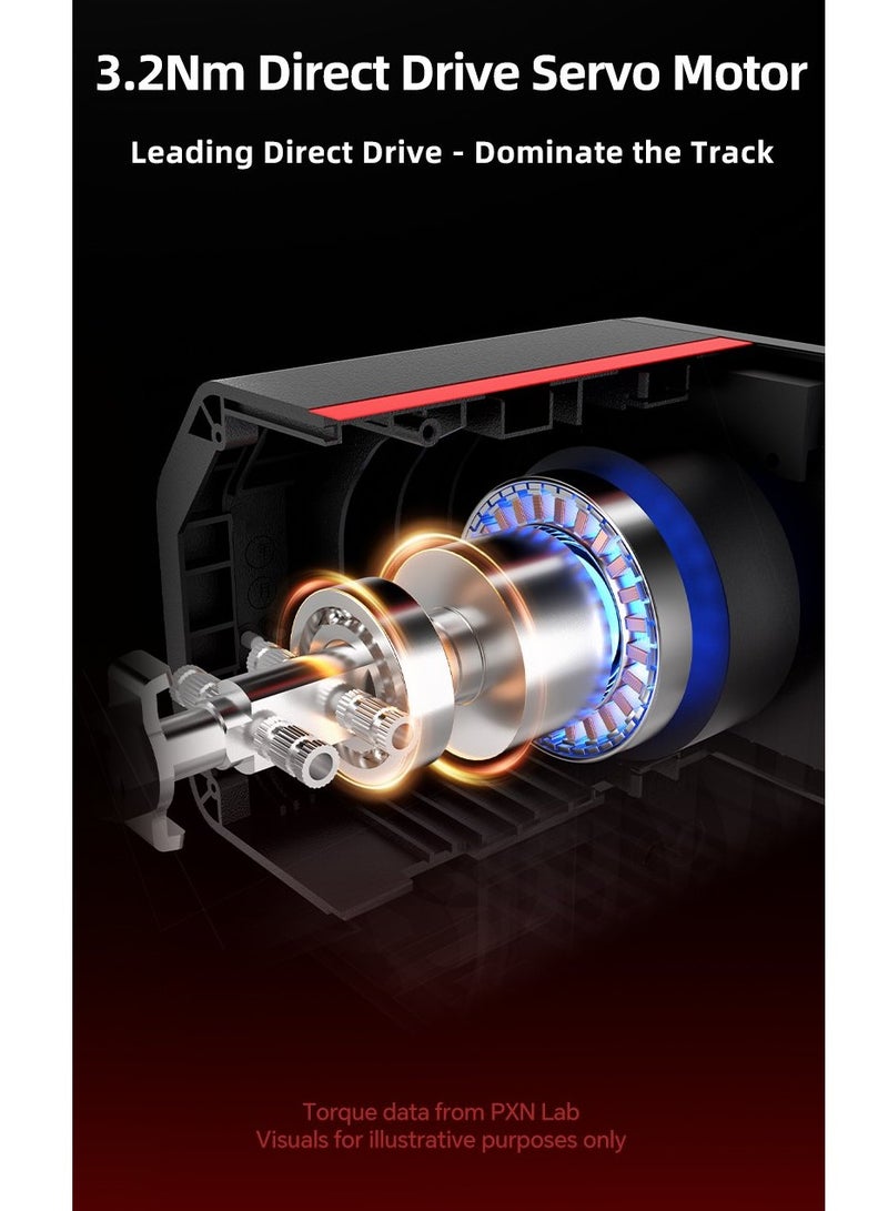 PXN V10 Pro Direct Drive Racing Wheel – 3.2Nm Torque, Servo Motor, Multi-Platform (PC, Xbox, PS4) – 270mm D-Shaped Wheel, 3-Pedal Bundle (Clutch, Brake, Accelerator), Hall-Effect Magnetic Pedals, F1 Paddle Shifters, App Control, Intelligent Cooling 17 Programmable Buttons – Ultimate Realistic Driving Simulator  - Image 4