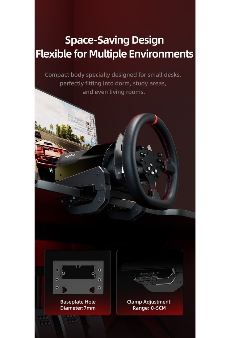 V10 Pro Direct Drive Racing Wheel – 3.2Nm Torque, Servo Motor, Multi-Platform (PC, Xbox, PS4) – 270mm D-Shaped Wheel, 3-Pedal Bundle (Clutch, Brake, Accelerator), Hall-Effect Magnetic Pedals, F1 Paddle Shifters, App Control, Intelligent Cooling 17 Programmable Buttons – Ultimate Realistic Driving Simulator