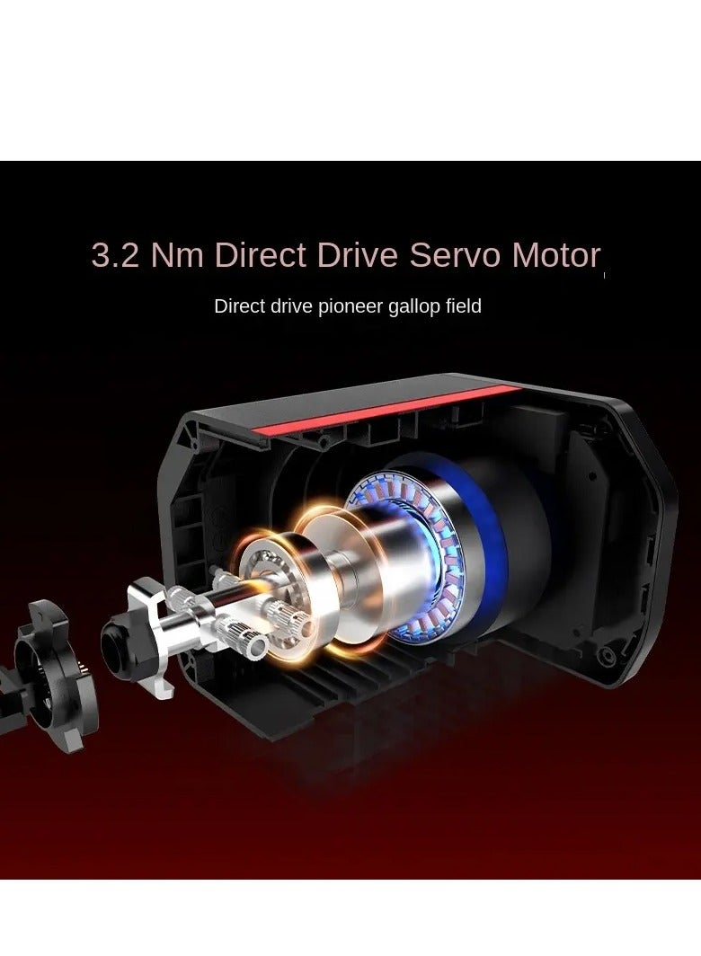 V10 Pro Direct Drive Racing Wheel – 3.2Nm Torque, Servo Motor, Multi-Platform (PC, Xbox, PS4) – 270mm D-Shaped Wheel, 3-Pedal Bundle (Clutch, Brake, Accelerator), Hall-Effect Magnetic Pedals, F1 Paddle Shifters, App Control, Intelligent Cooling 17 Programmable Buttons – Ultimate Realistic Driving Simulator