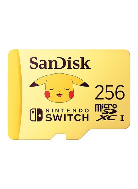 Pokémon Pikachu microSD Card for Nintendo Switch 256GB (Up to 100MB/s read speed, up to 90MB/s write speed, 4K UHD, V30, U3) 256 GB