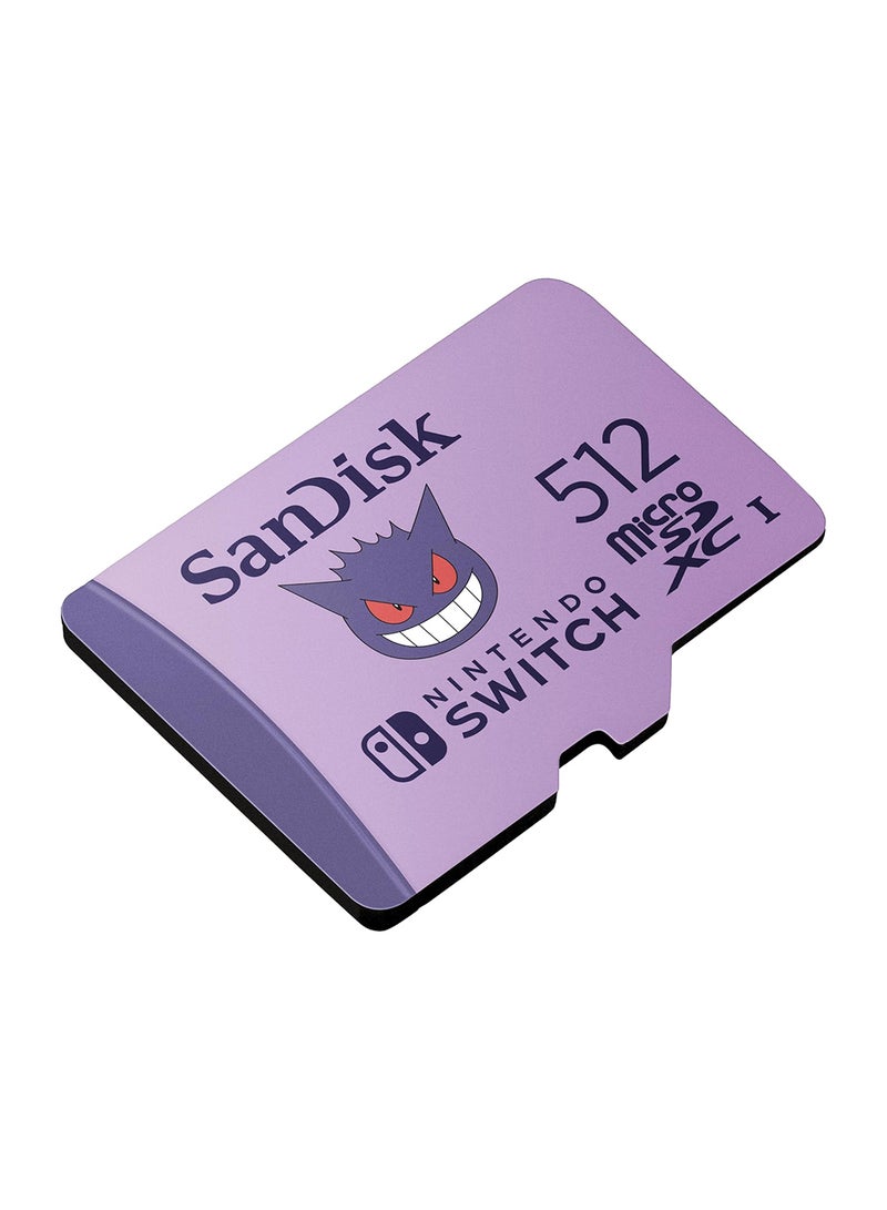 سانديسك Pokémon Gengar microSD Card for Nintendo Switch 512GB (Up to 100MB/s read speed, up to 90MB/s write speed, 4K UHD, V30, U3) 512 GB  - Image 3