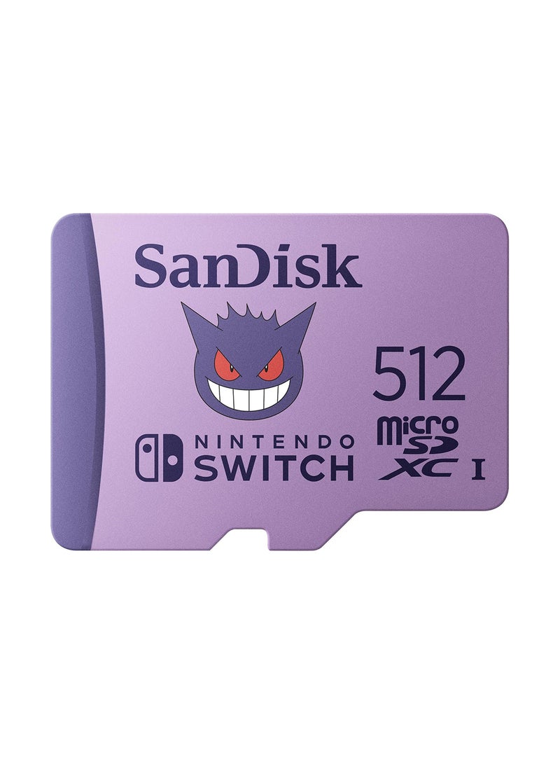 سانديسك Pokémon Gengar microSD Card for Nintendo Switch 512GB (Up to 100MB/s read speed, up to 90MB/s write speed, 4K UHD, V30, U3) 512 GB  - Image 4