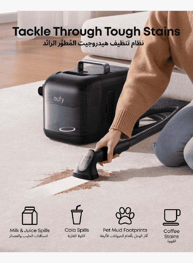 إيوفي eufy Robot Vacuum Omni E28, HydroJet™ System, Portable Deep Cleaner, Turbo Suction, DuoSpiral™ Detangle Brushes, CornerRover™ Arm 40 W T2352V11 black  - Image 5