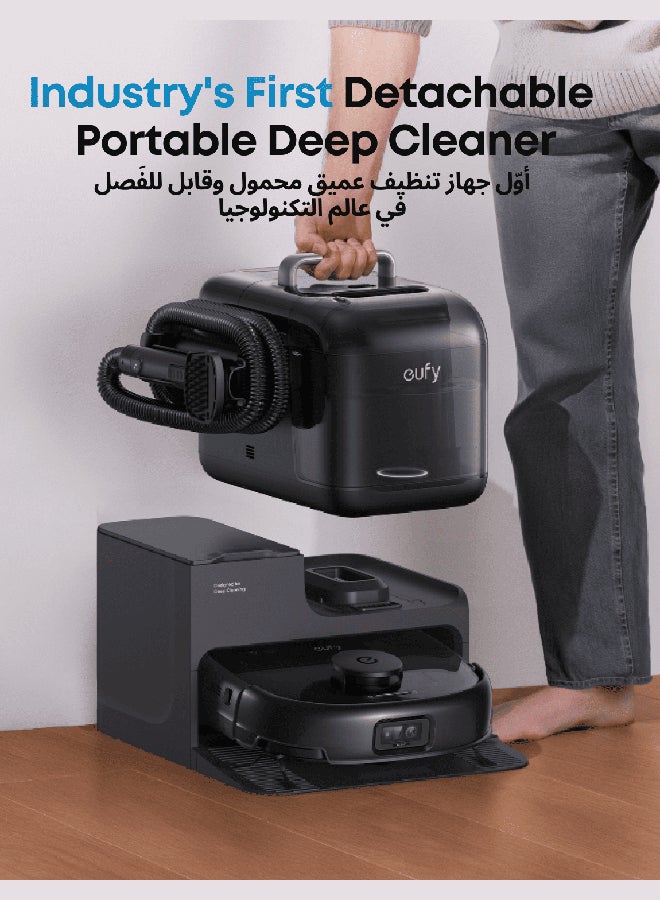 إيوفي eufy Robot Vacuum Omni E28, HydroJet™ System, Portable Deep Cleaner, Turbo Suction, DuoSpiral™ Detangle Brushes, CornerRover™ Arm 40 W T2352V11 black  - Image 4