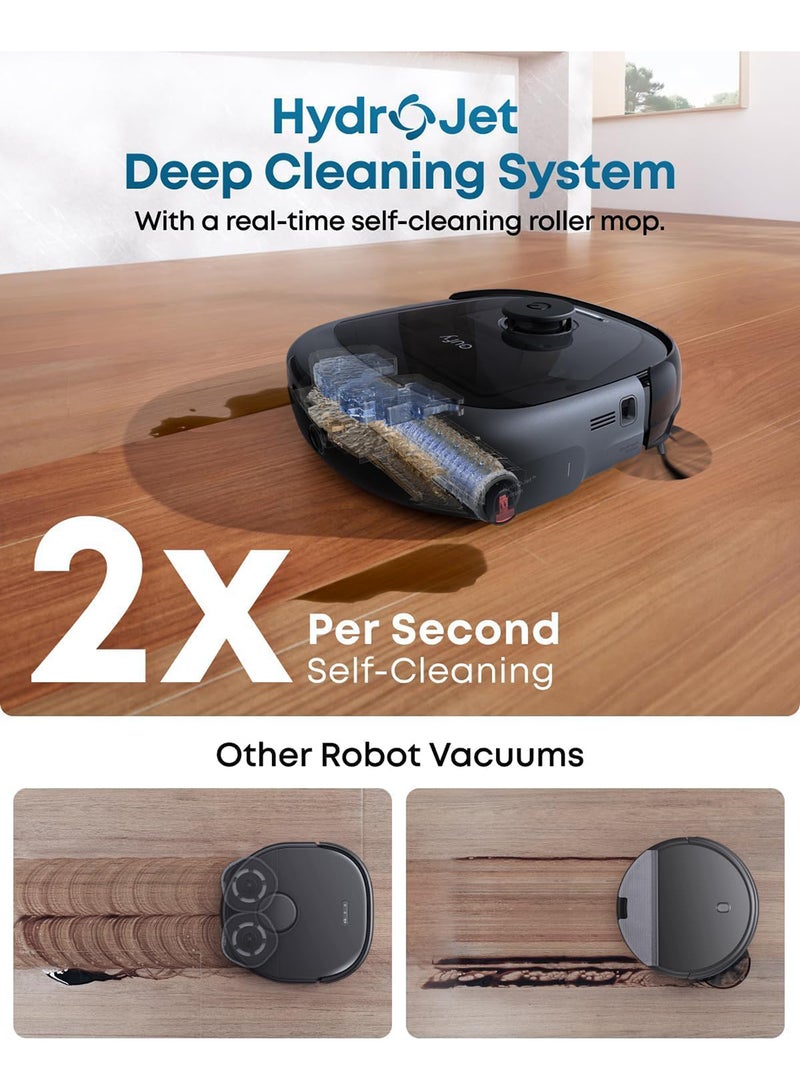 eufy Robot Vacuum Omni E28, HydroJet™ System, Portable Deep Cleaner, Turbo Suction, DuoSpiral™ Detangle Brushes, CornerRover™ Arm 40 W T2352V11 black - Image 3