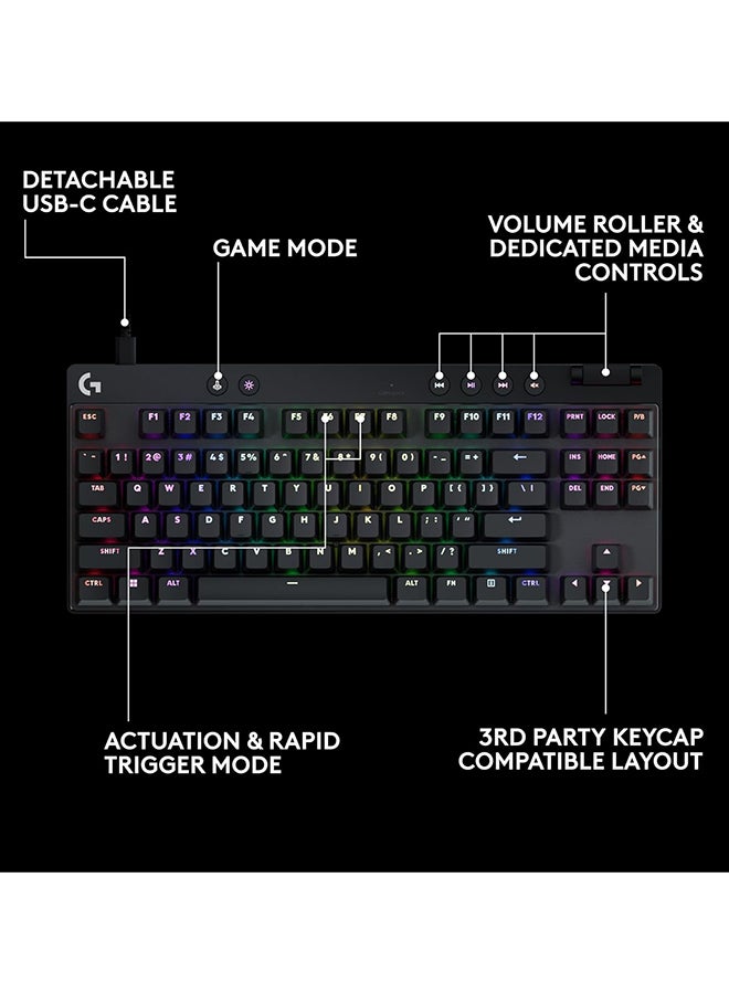 Logitech G PRO X TKL RAPID Tenkeyless Wired Gaming Keyboard With Customizable RGB Lighting - White  - Image 3