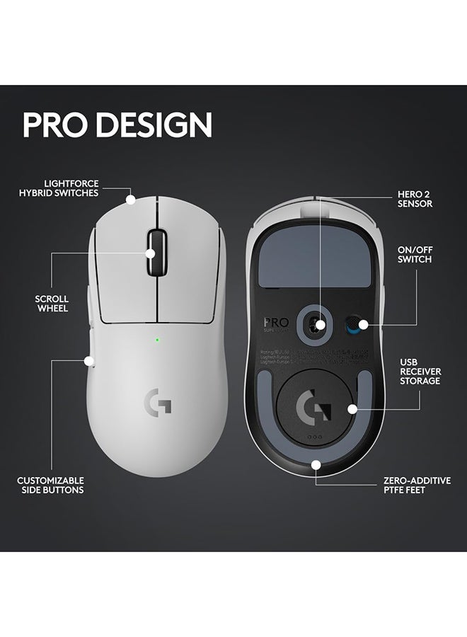 لوجيتيك G PRO X SUPERLIGHT 2 LIGHTSPEED Gaming Mouse - White  - Image 4