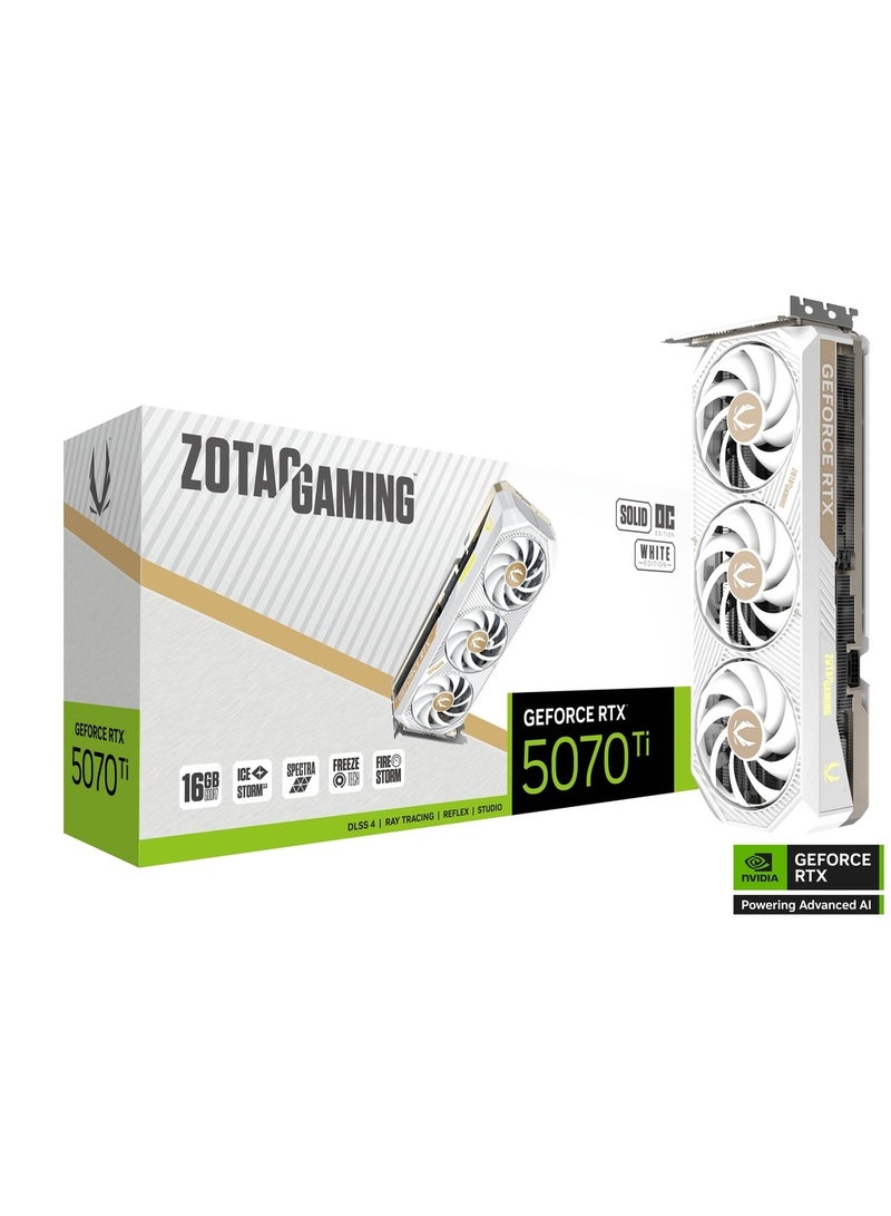 ZOTAC GAMING GeForce RTX 5070 Ti SOLID Core OC White Ed 16GB GDDR7  - Image 1